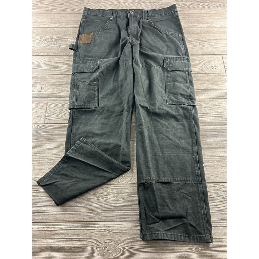 Wrangler Relaxed Fit Cargo Pants Men's Size 34x30 Black Utility Casual Workwear